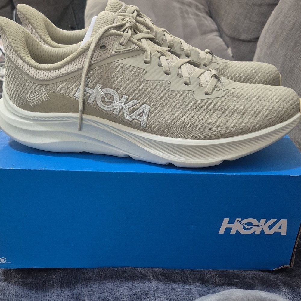 HOKA Solimar Men’s Size 12.5 D Beige Cream Running Shoes NWT - Picture 3 of 6